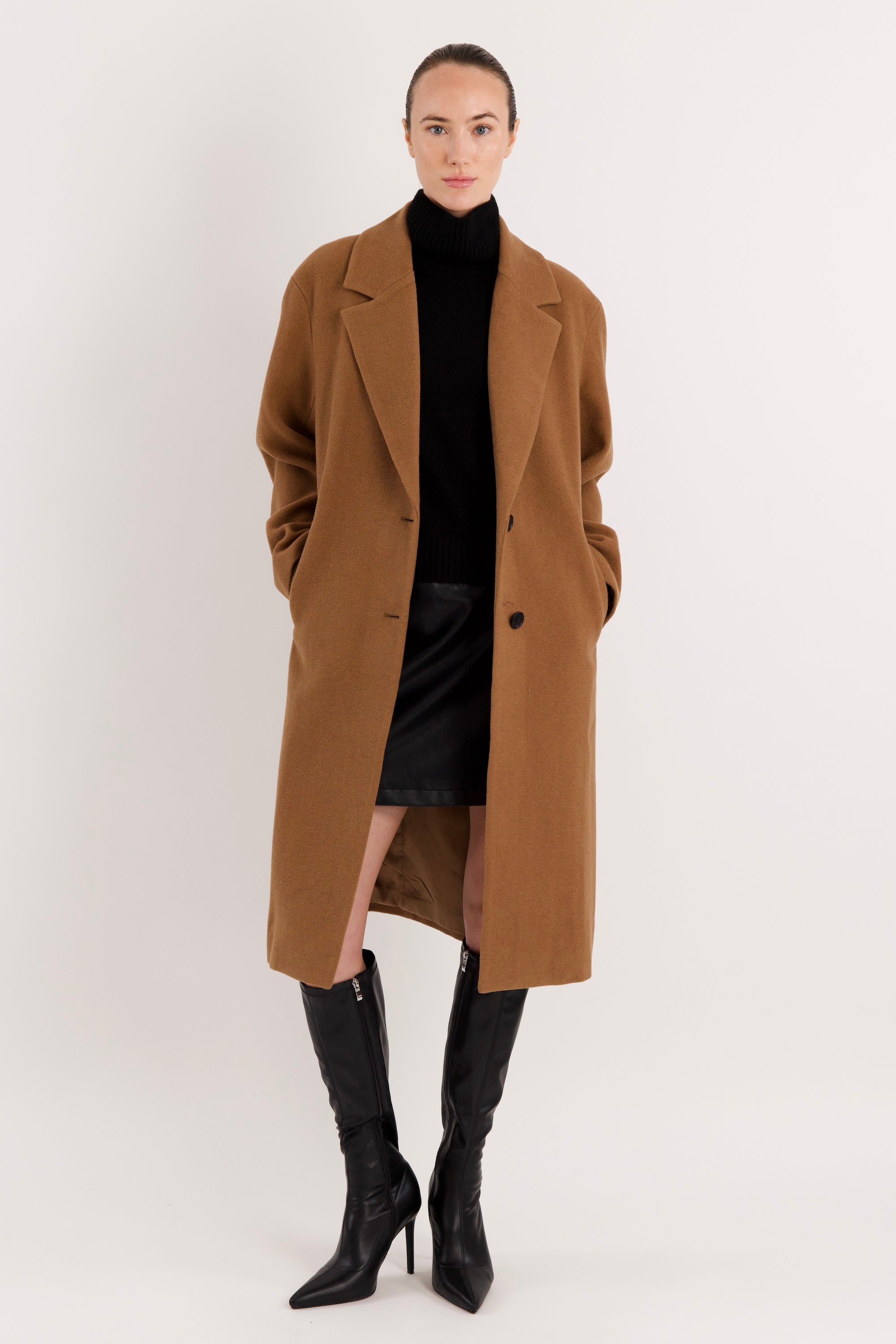 orolay Maxi Wool Coat 4-Button #color_camel