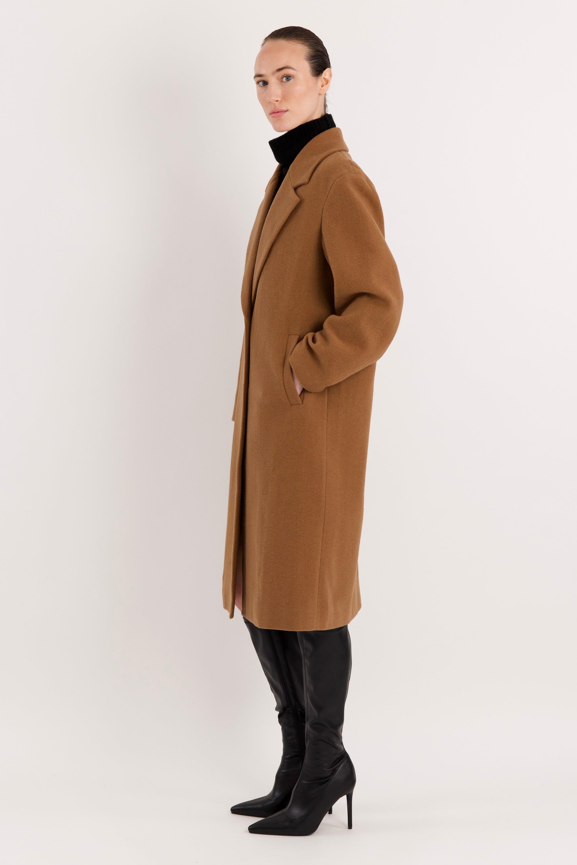 orolay Maxi Wool Coat 4-Button #color_camel