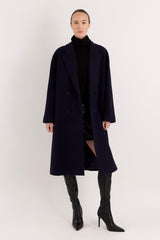 Maxi Wool Coat 2-Button OROLAY #color_navy