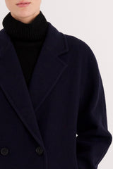 Maxi Wool Coat 2-Button OROLAY #color_navy
