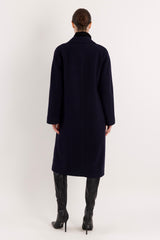 Maxi Wool Coat 2-Button OROLAY #color_navy