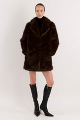 Mid-Length Faux Fur Coat orolay #color_coffee