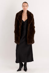Mid-Length Faux Fur Coat orolay #color_coffee