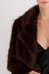 Mid-Length Faux Fur Coat orolay #color_coffee