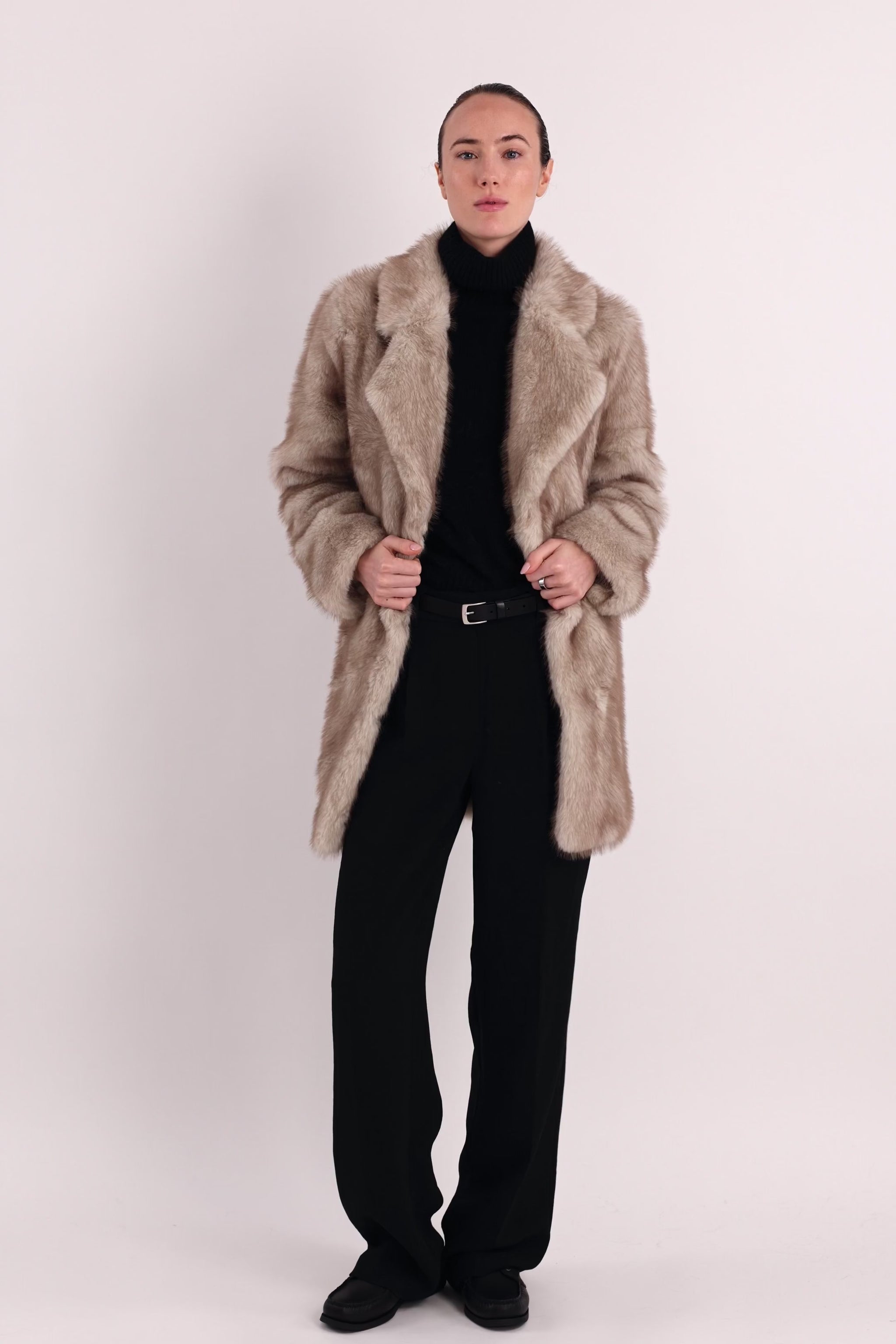 Mid-Length Faux Fur Coat orolay #color_beige