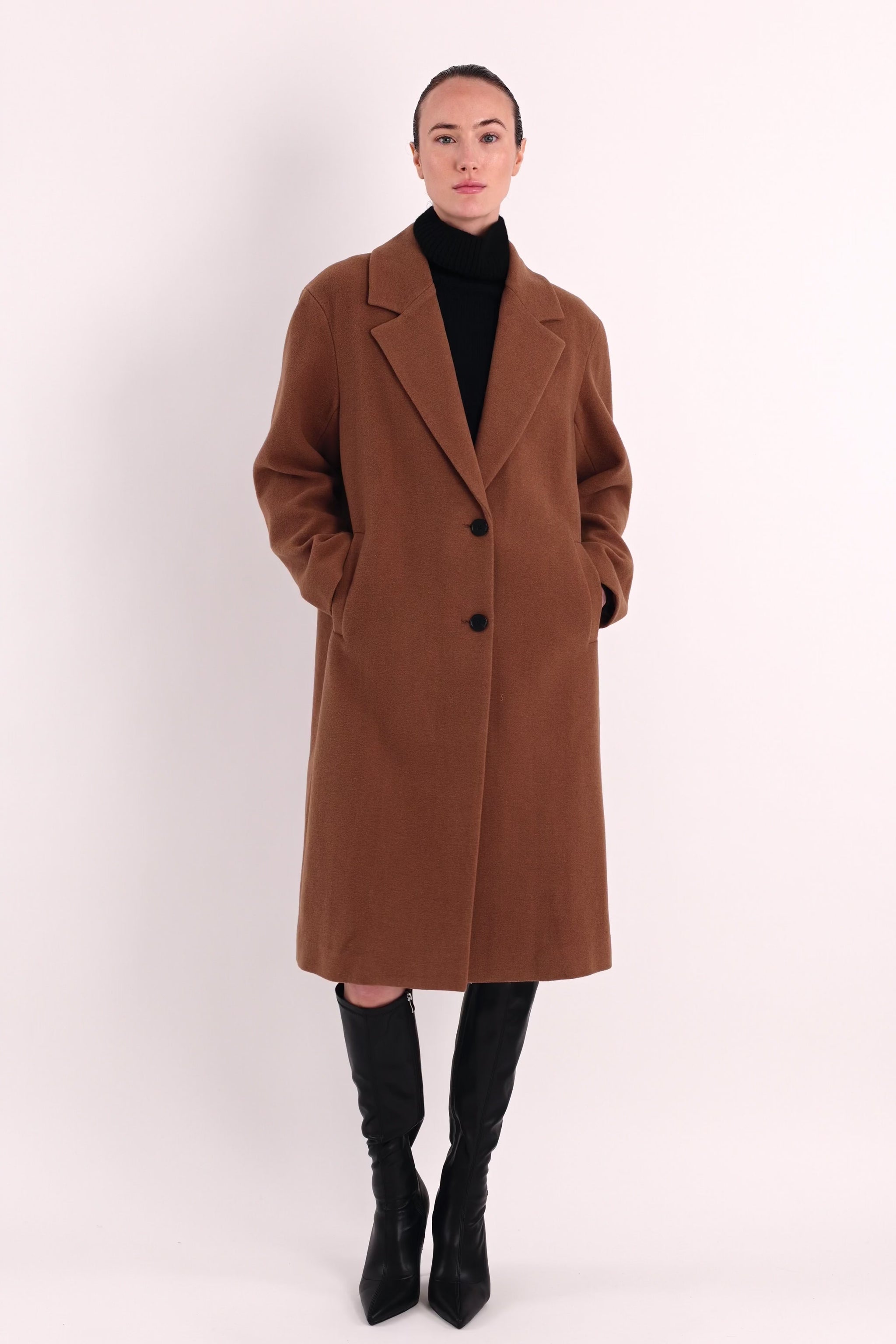 orolay Maxi Wool Coat 4-Button #color_camel