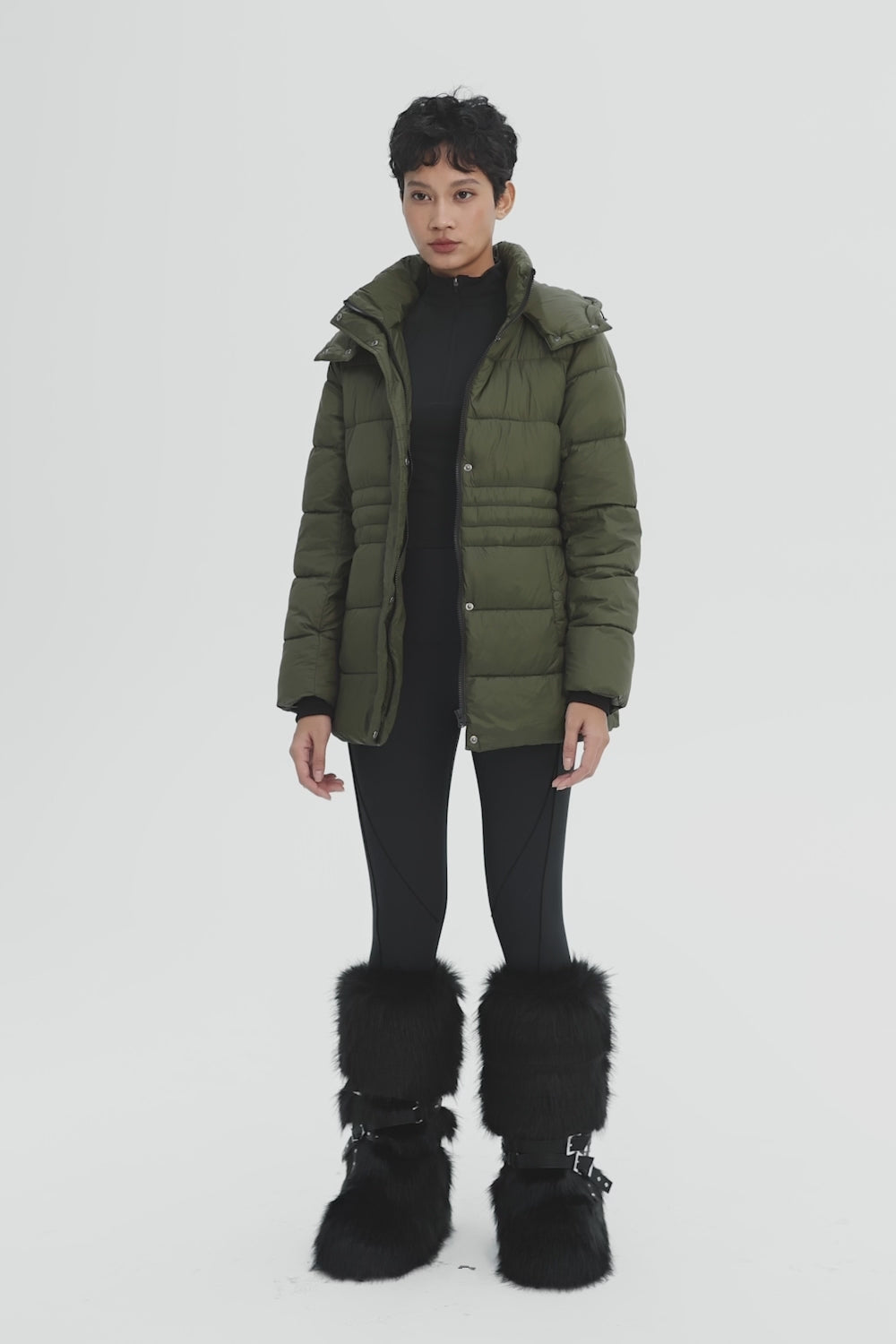 Orolay Hooded Quilted Everyday Puffer Jacket #color_gray,coffee,olive,black