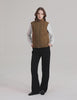OROLAY Cropped Puffer Vest Zip Up Lightweight #color_beige,black,coffee