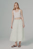 Orolay Bouquet Linen Skirt #Color_Natural Ecru,white,Dark night navy