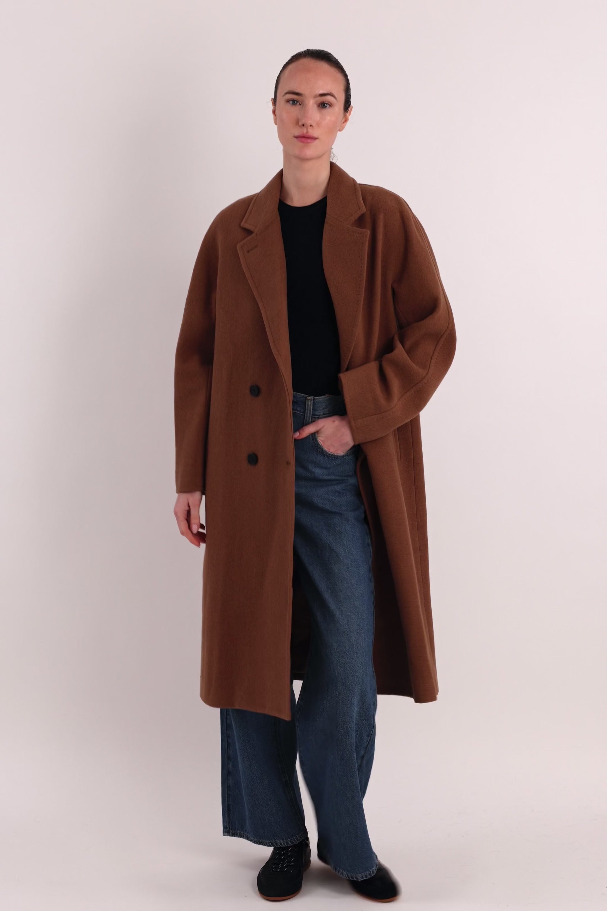Maxi Wool Coat 2-Button OROLAY #color_camel