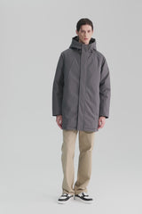 WeatherGuard Mid-Length Hooded Parka Jacket Orolay #color_gray,black,navy