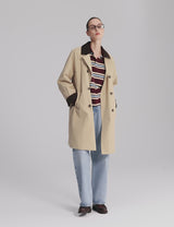 Casual Oversized Trench Coat Orolay #color_black,khaki,green