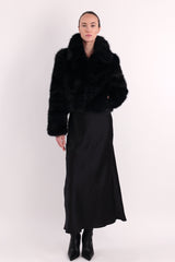 Orolay Cropped Faux Fur Coat #color_black