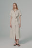 Classic Linen Maxi Dress Orolay #color_Natural Ecru,white