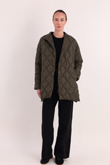 Orolay Oversized Quilted Puffer Jacket Lightweight with Pockets #color_khaki,coffee,black,green,PINK,Taupe,Sparrow