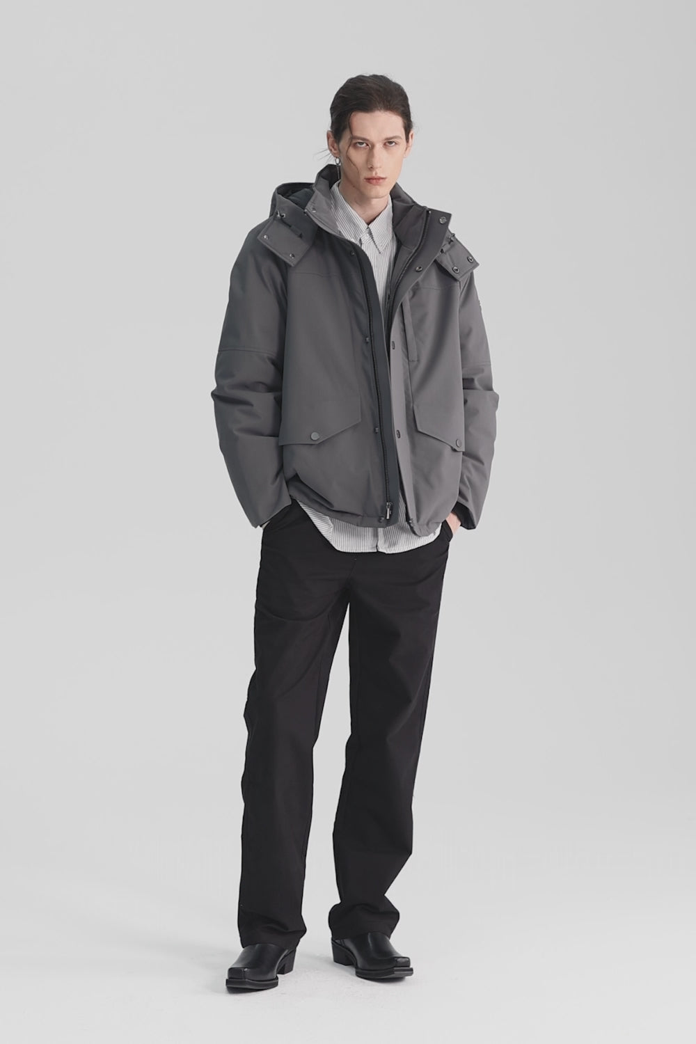 Super Warm Down Parka with Hood  Orolay #color_gray,black,navy
