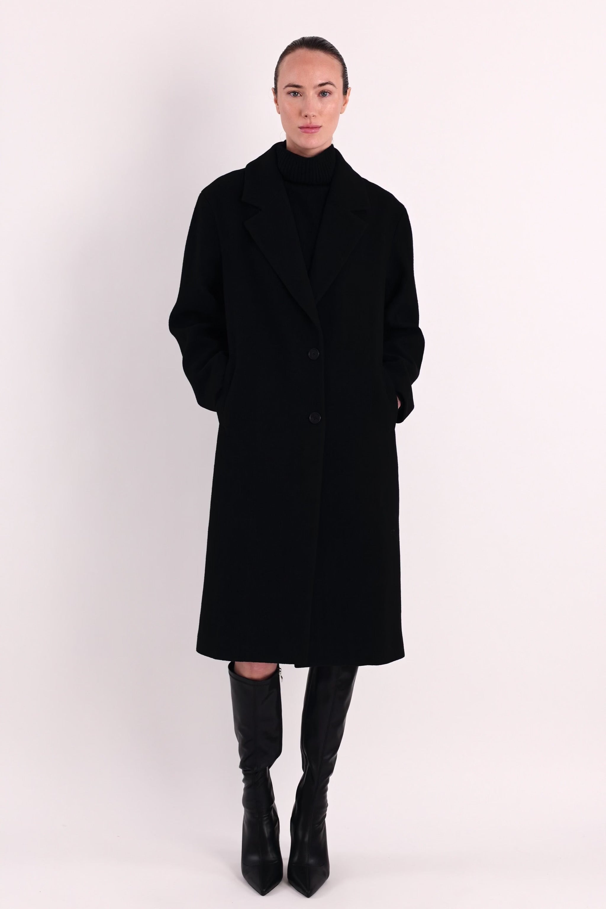 orolay Maxi Wool Coat 4-Button #color_black