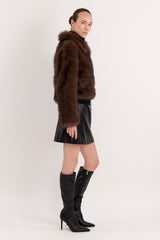 Orolay Cropped Faux Fur Coat #color_coffee