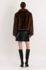 Orolay Cropped Faux Fur Coat #color_coffee