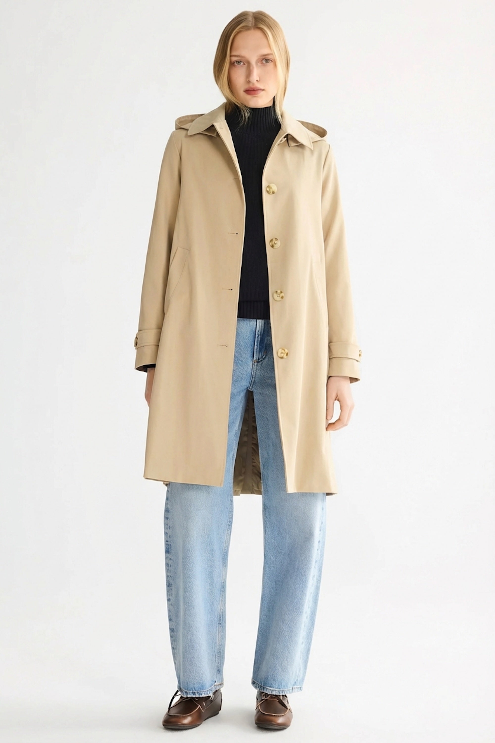 Single-Breasted Trench from Orolay - #color_Frosted Almond