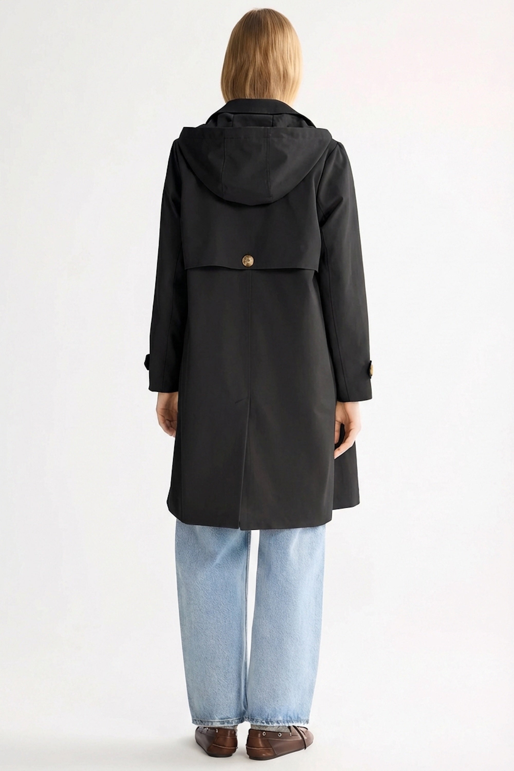 Orolay-Single-Breasted Trench-#color_Black