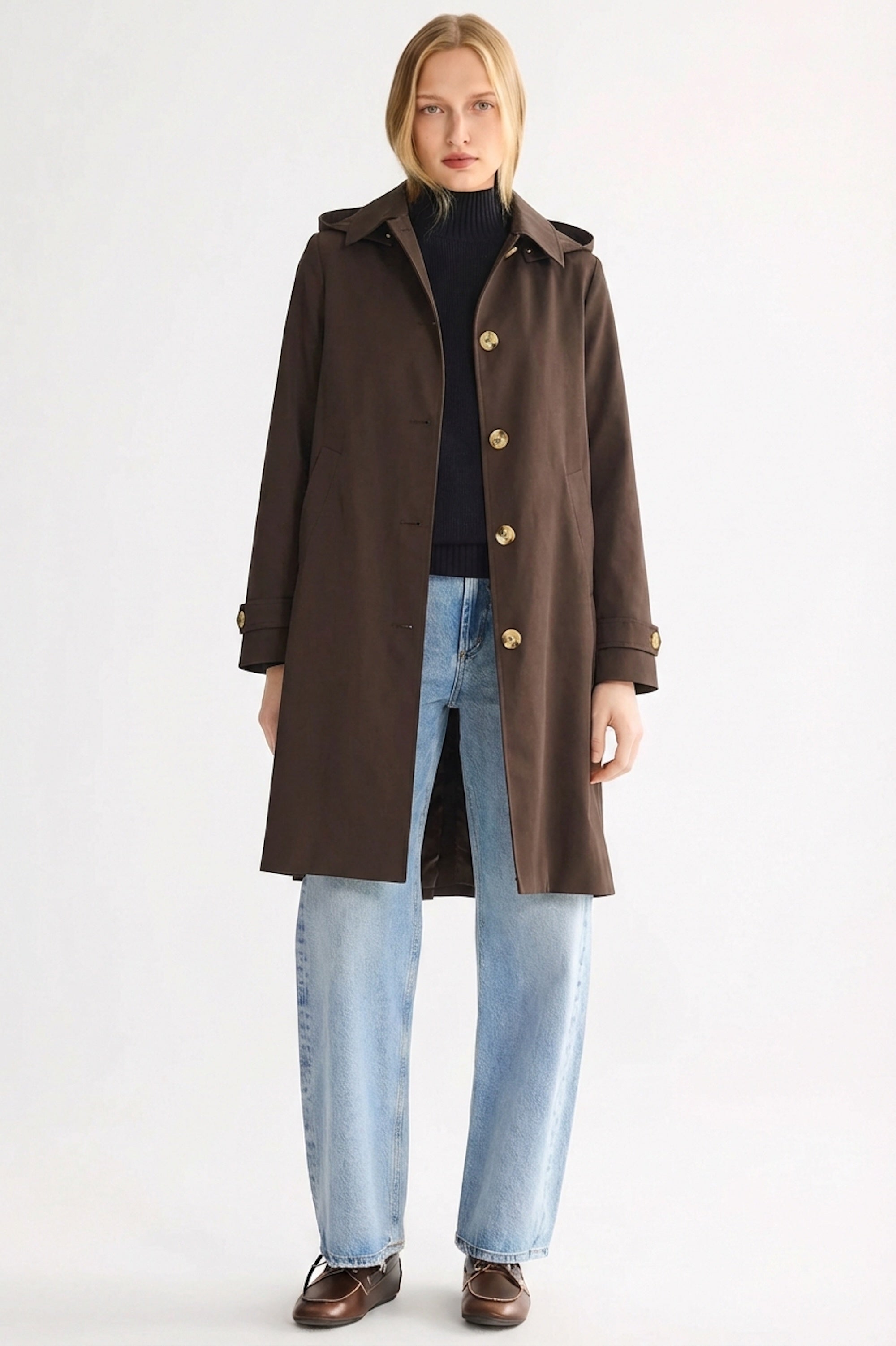 Orolay-Single-Breasted Trench-#color_coffee