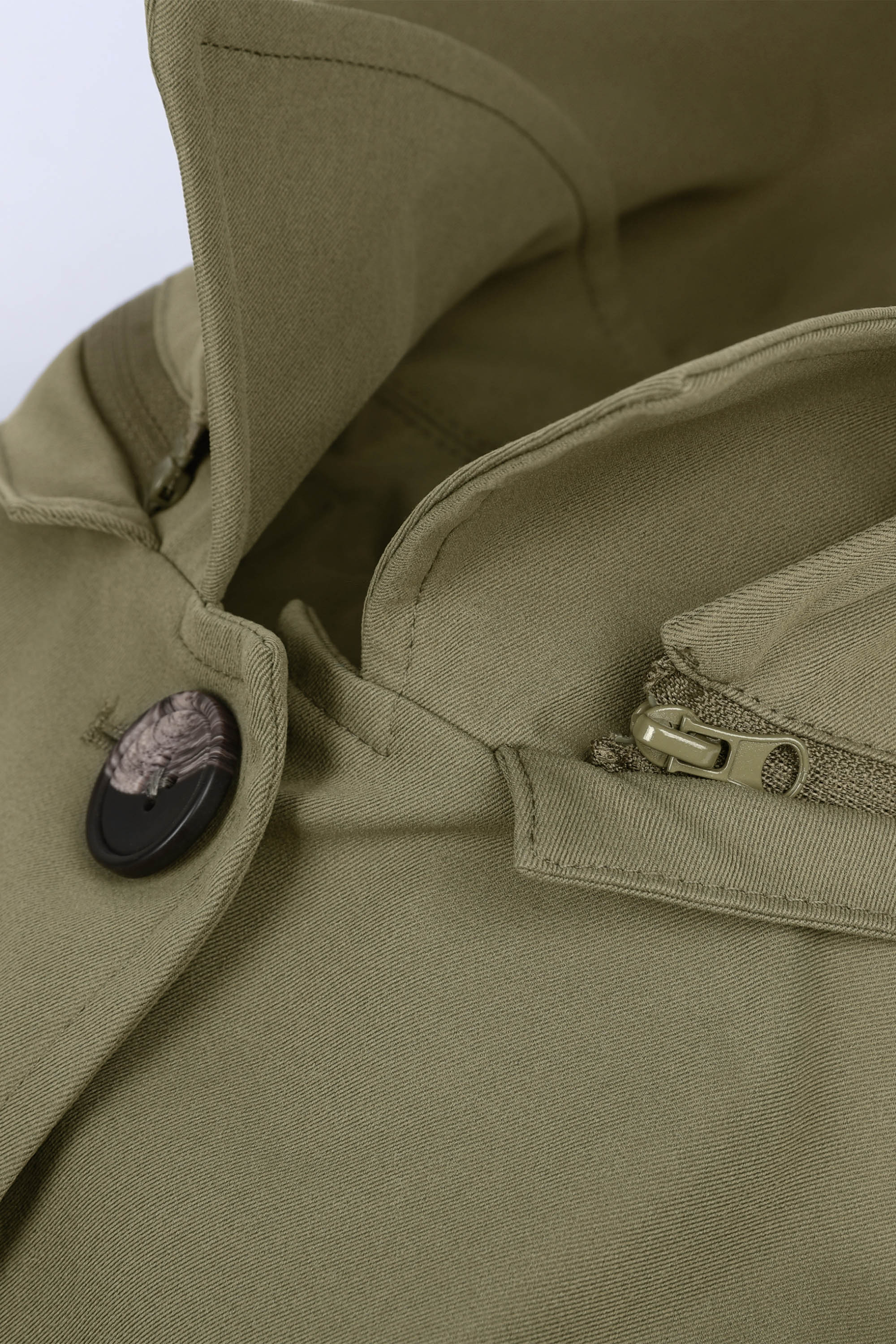 Orolay-Single-Breasted Trench-#color_Sage Green