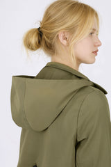 Orolay-Single-Breasted Trench-#color_Sage Green
