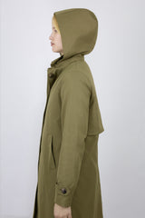 Orolay-Single-Breasted Trench-#color_Sage Green