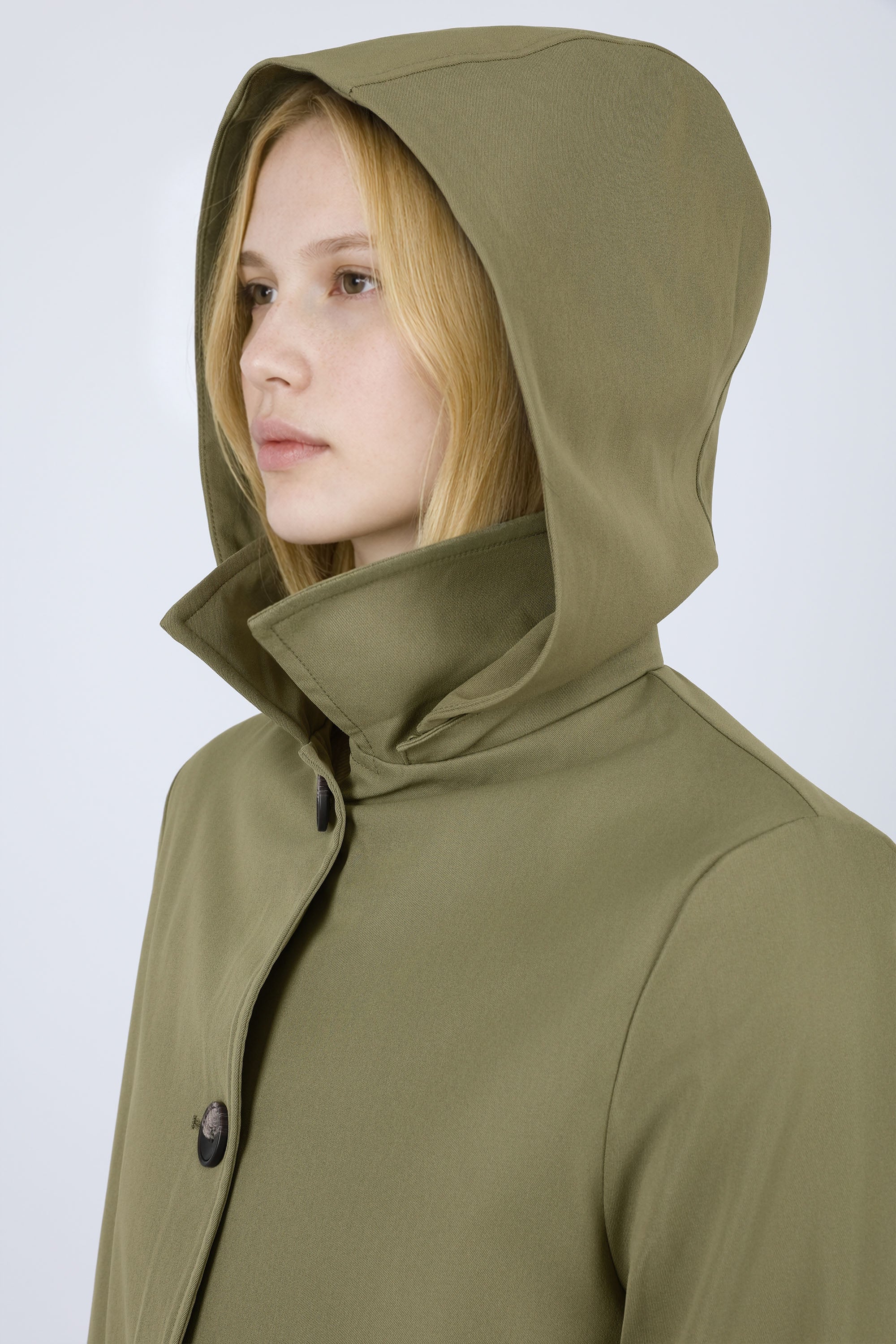 Orolay-Single-Breasted Trench-#color_Sage Green