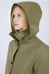 Orolay-Single-Breasted Trench-#color_Sage Green