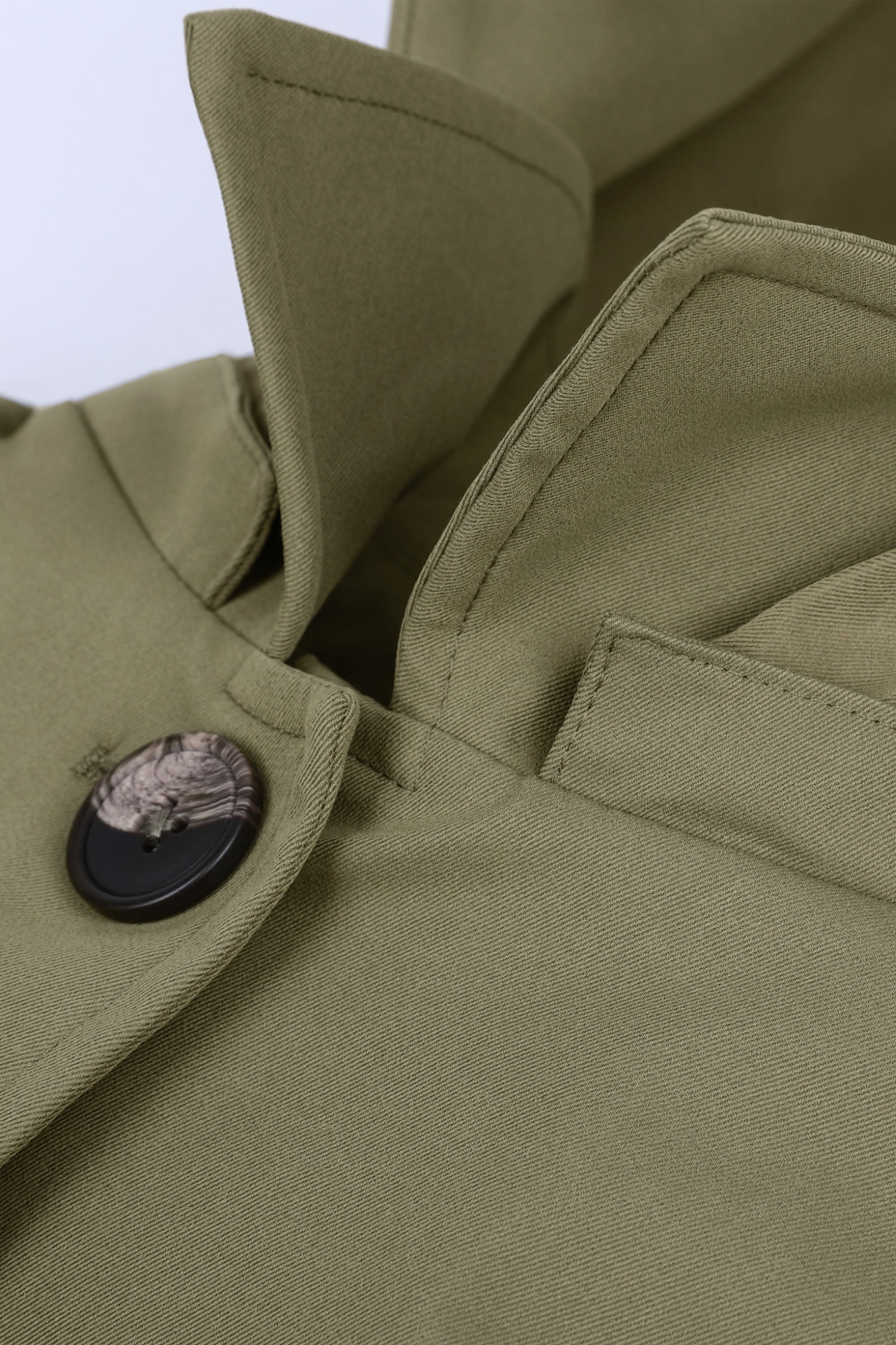 Orolay-Single-Breasted Trench-#color_Sage Green