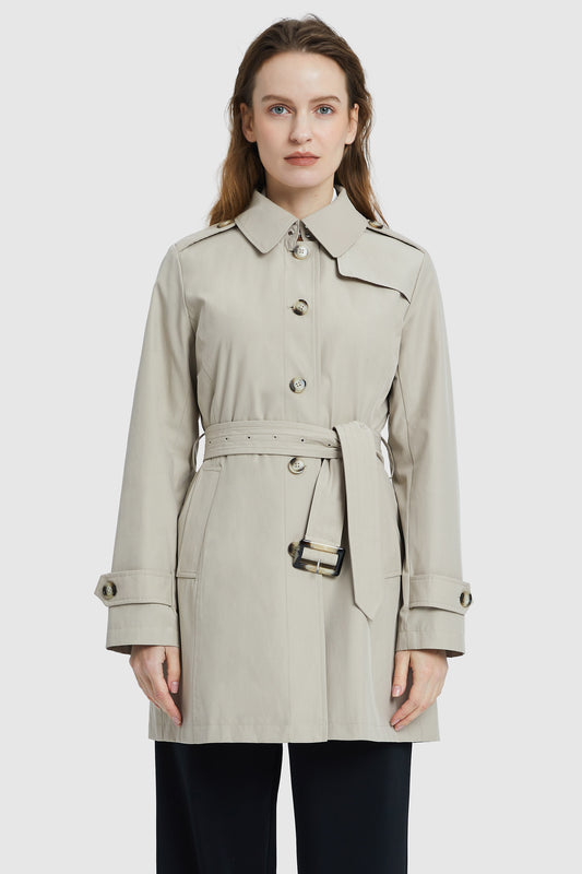 Windproof Classic Slim Belted Trench Coat