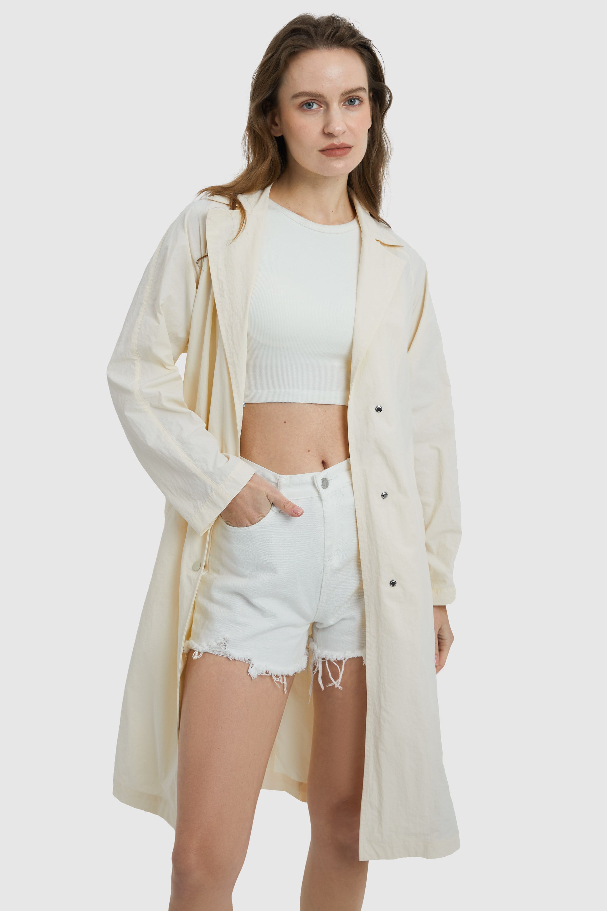 Lightweight Single Breasted Lapel Trench Coat