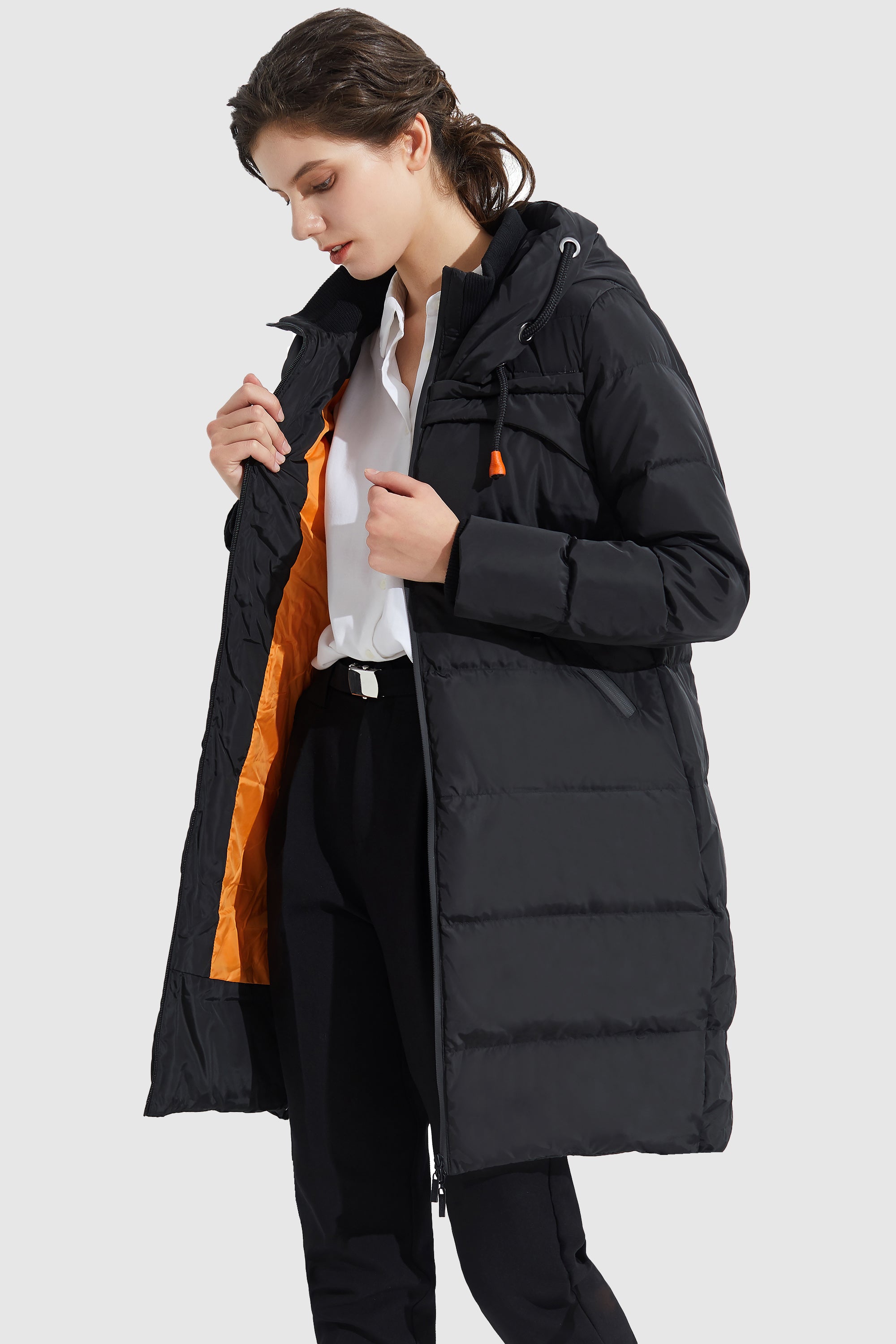 Long Thickened Hooded Down Jacket
