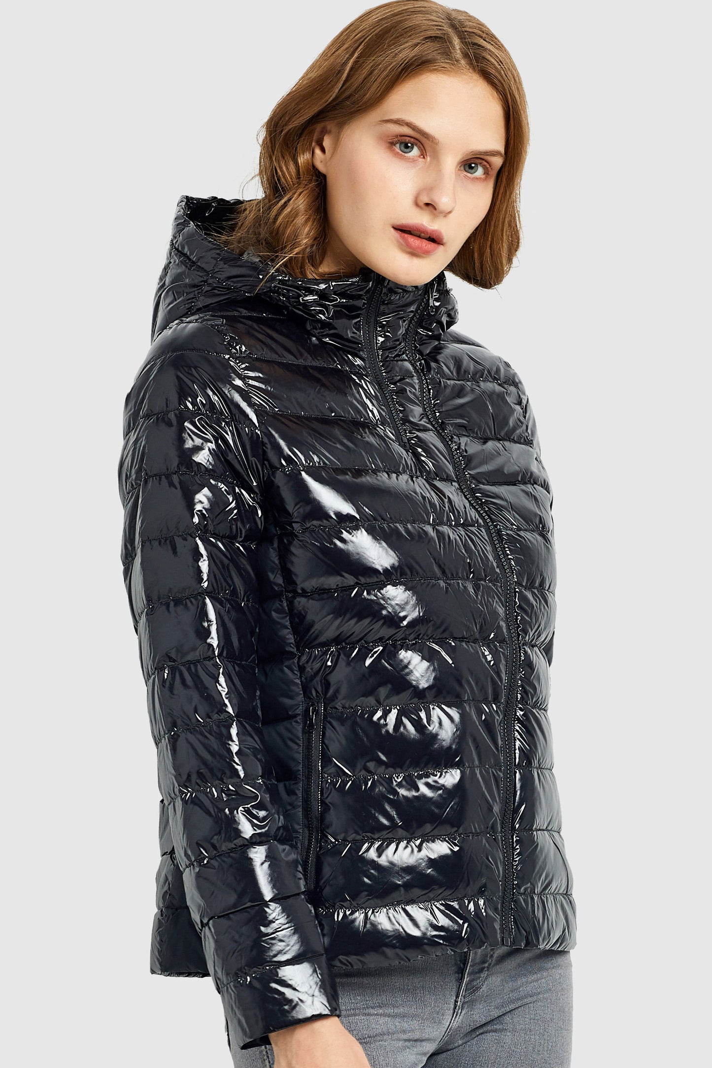 Inclined Zipper Sporty Winter Coat