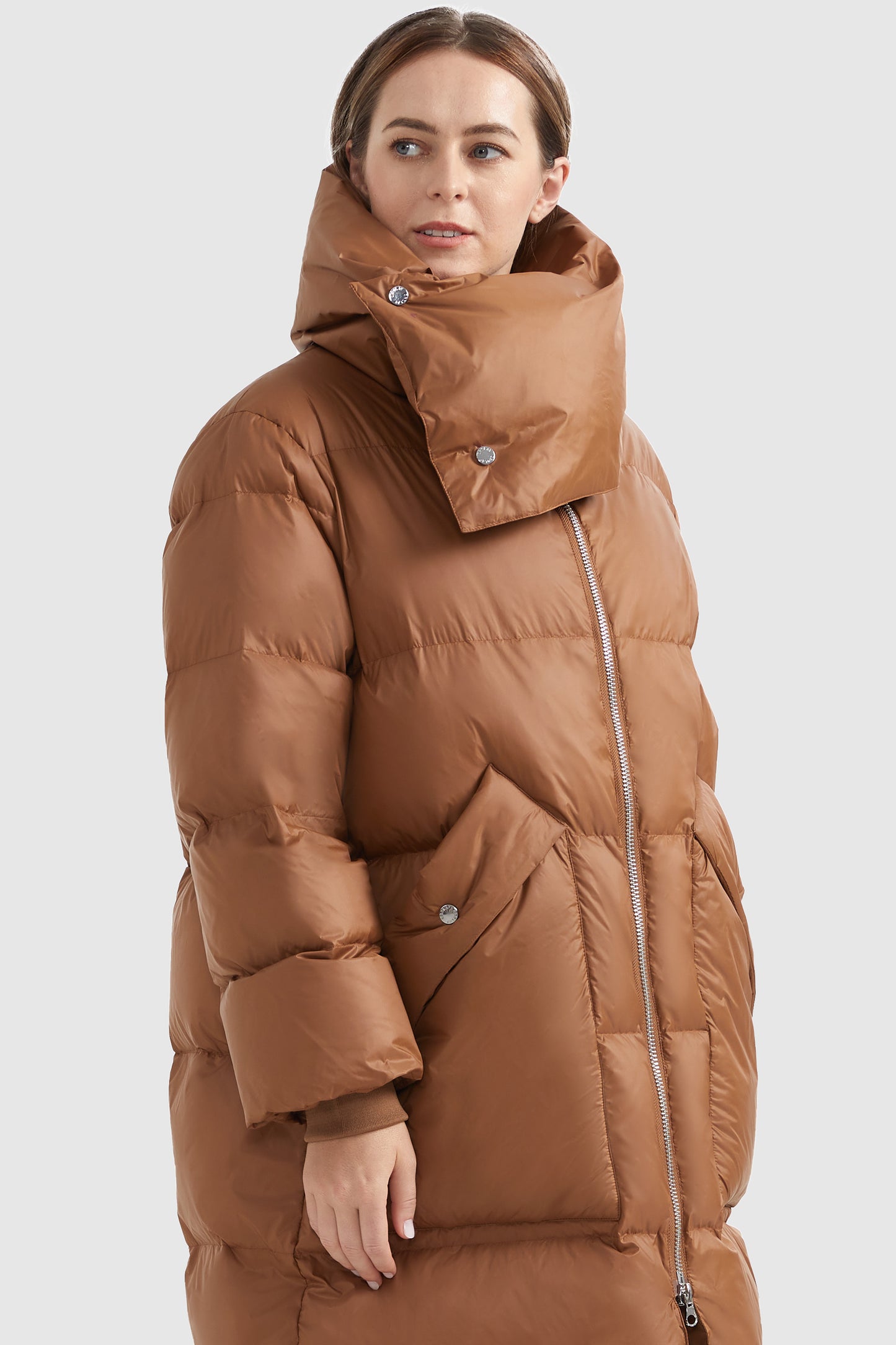 Puffer Long Stylish Winter Jacket with Warm Thickened Collar
