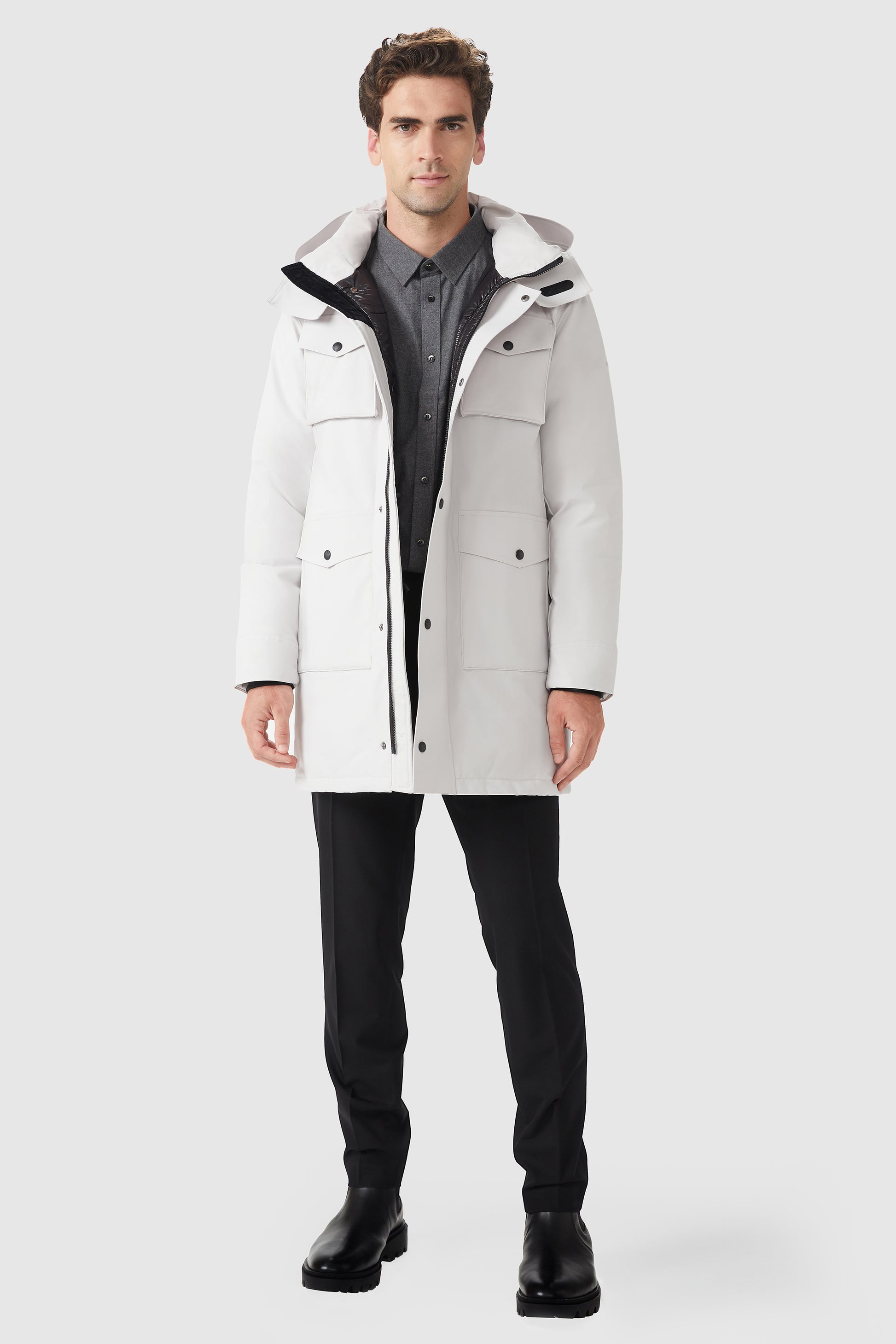 90% White Duck Down Coats Black Light-reflecting Jackets Winter