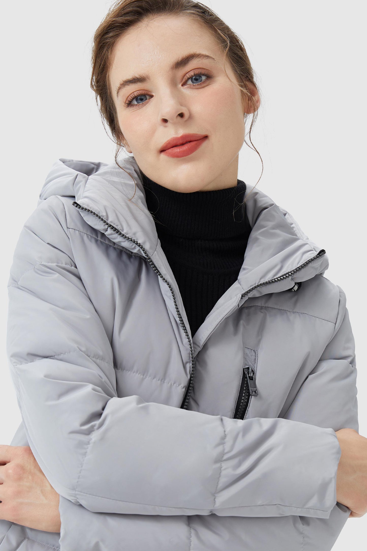 Two-Way Zipper Hooded Puffer Jacket