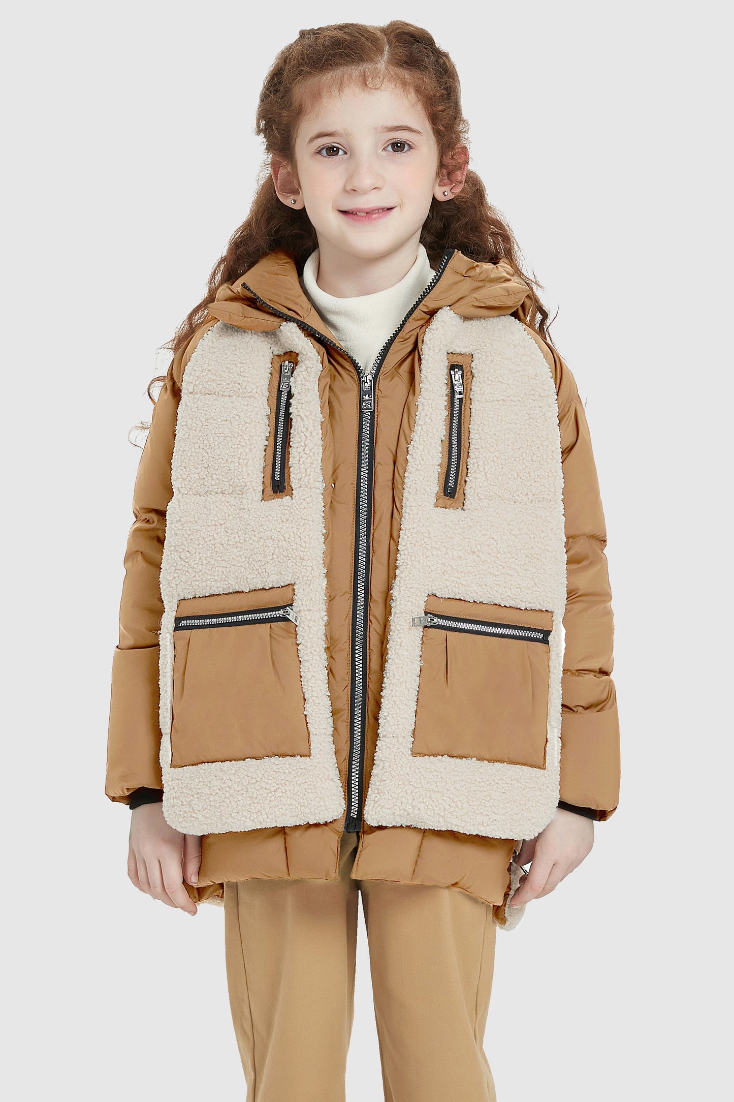 Children's Puffer Down Jacket with Multi Pockets
