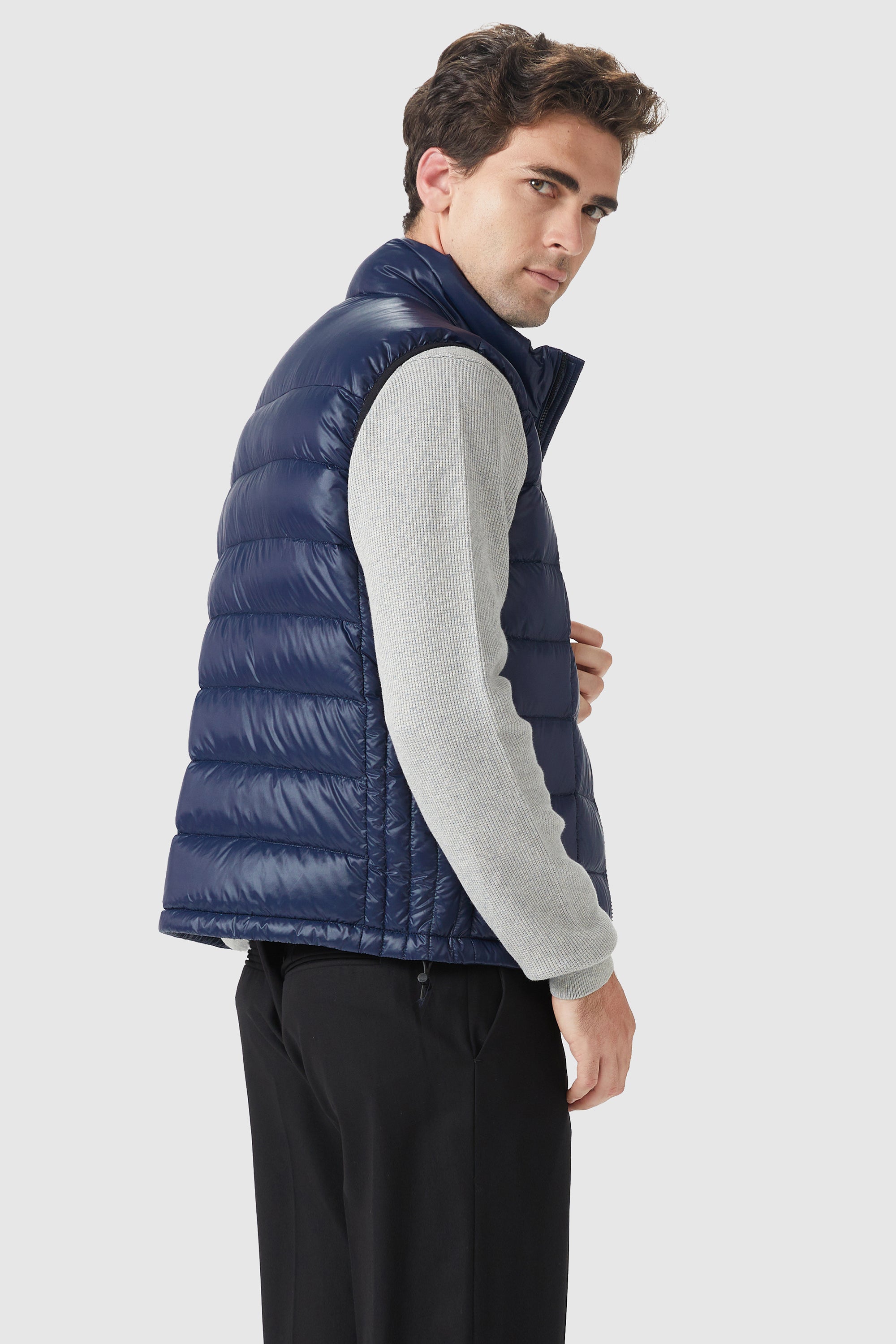 Packable Winter Vest with Stand Collar