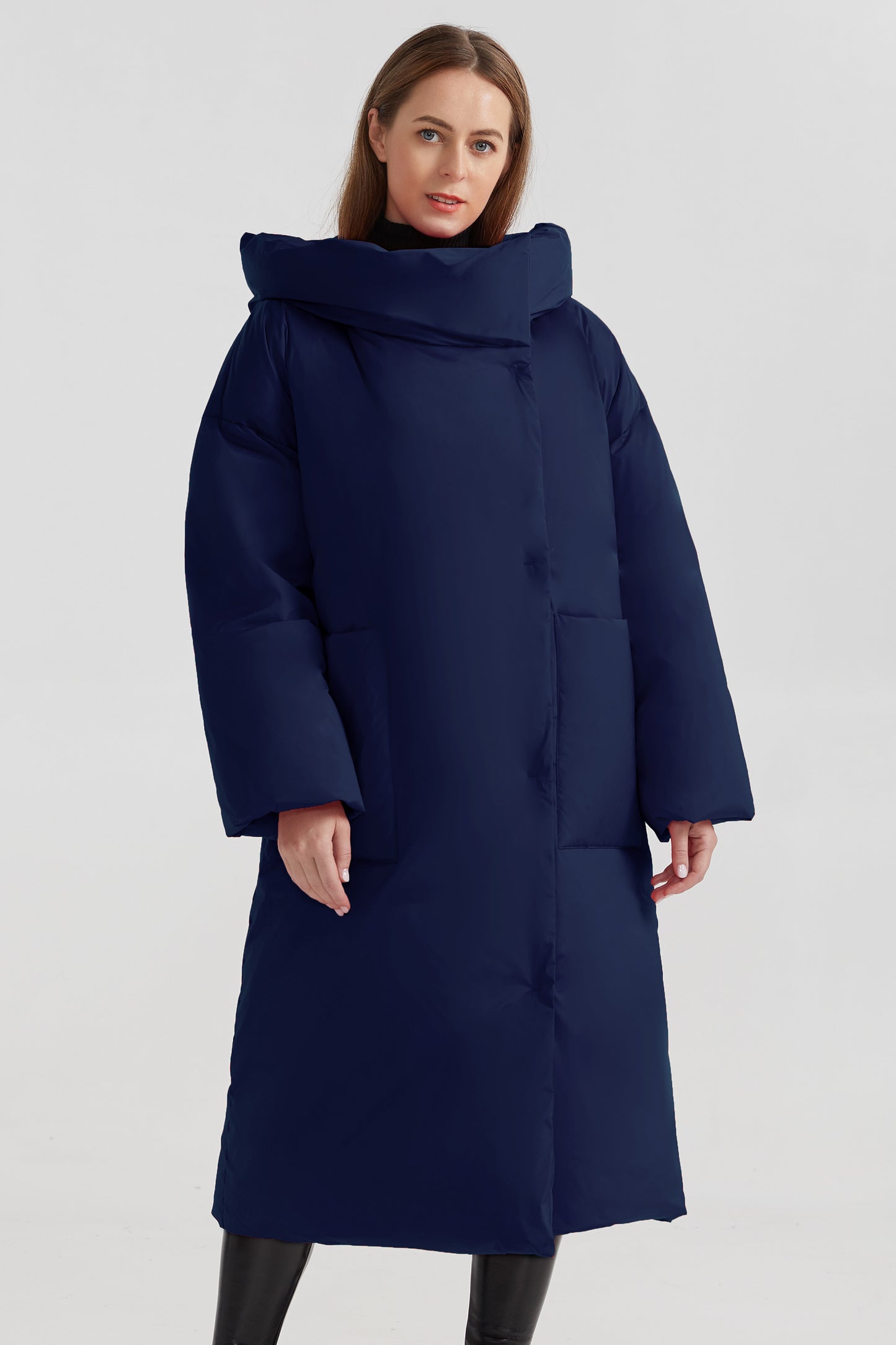 Oversized Long Puffer Down Coat with Hood