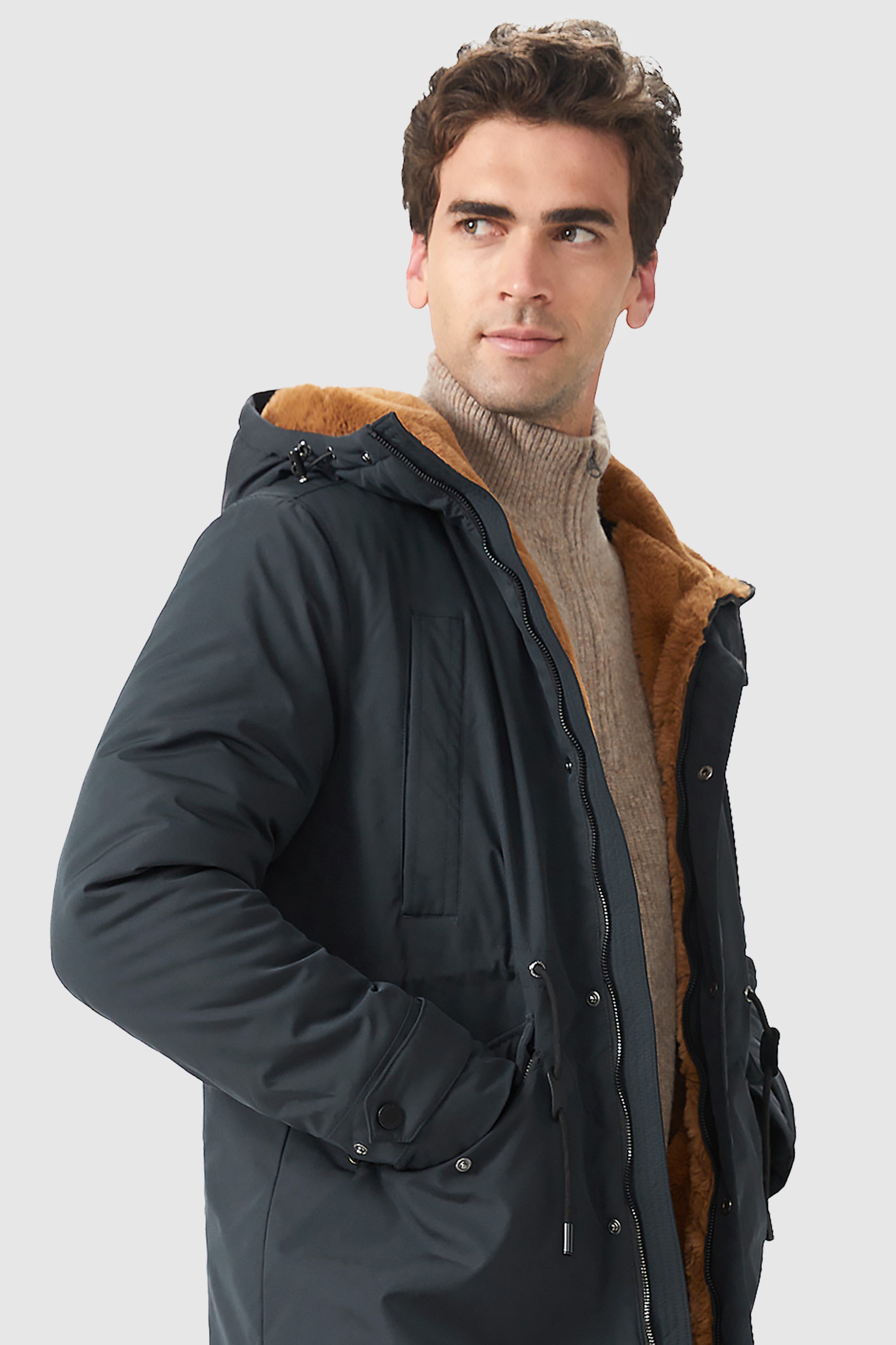 Orolay Men's Winter Thicken Parka Jacket with Fleece Lined