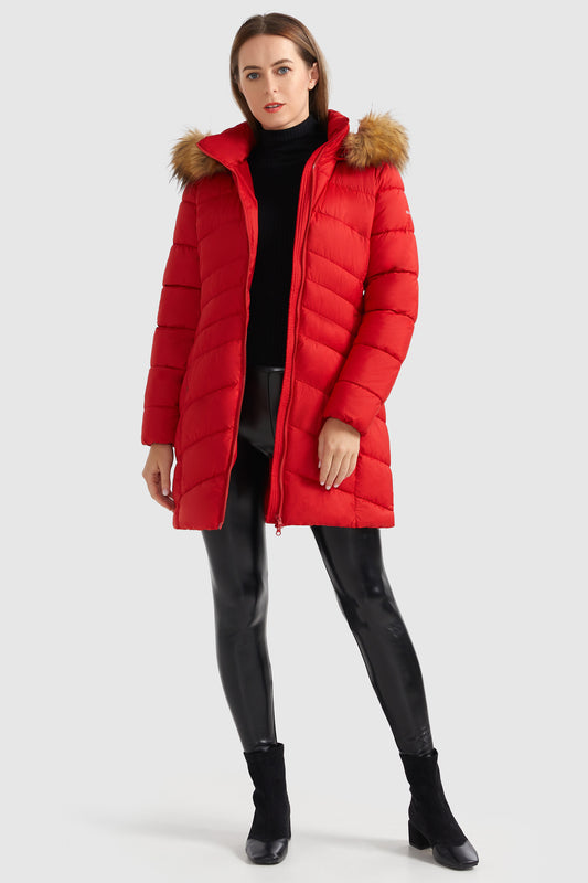 Zip front Quilted Hooded Winter Coat